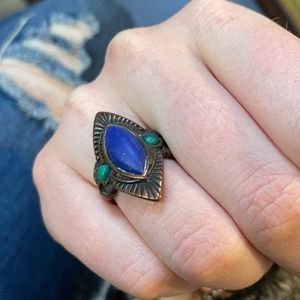 Forever 21 dagger ring lapis malachite